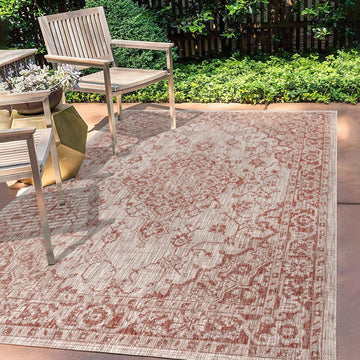 Rozetta Boho Medallion Textured Weave Indoor/outdoor Area Rug